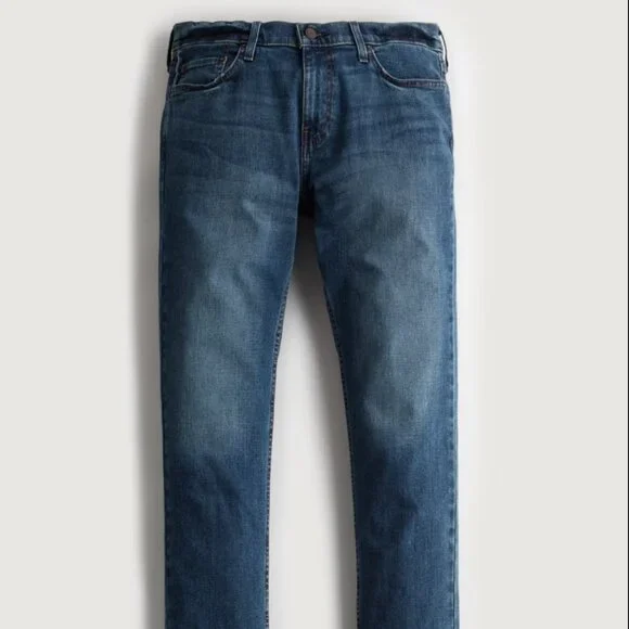 Hollister Dark Wash Denim Slim Straight Jeans, 32x30, Excellent Used Condition - Picture 2 of 5